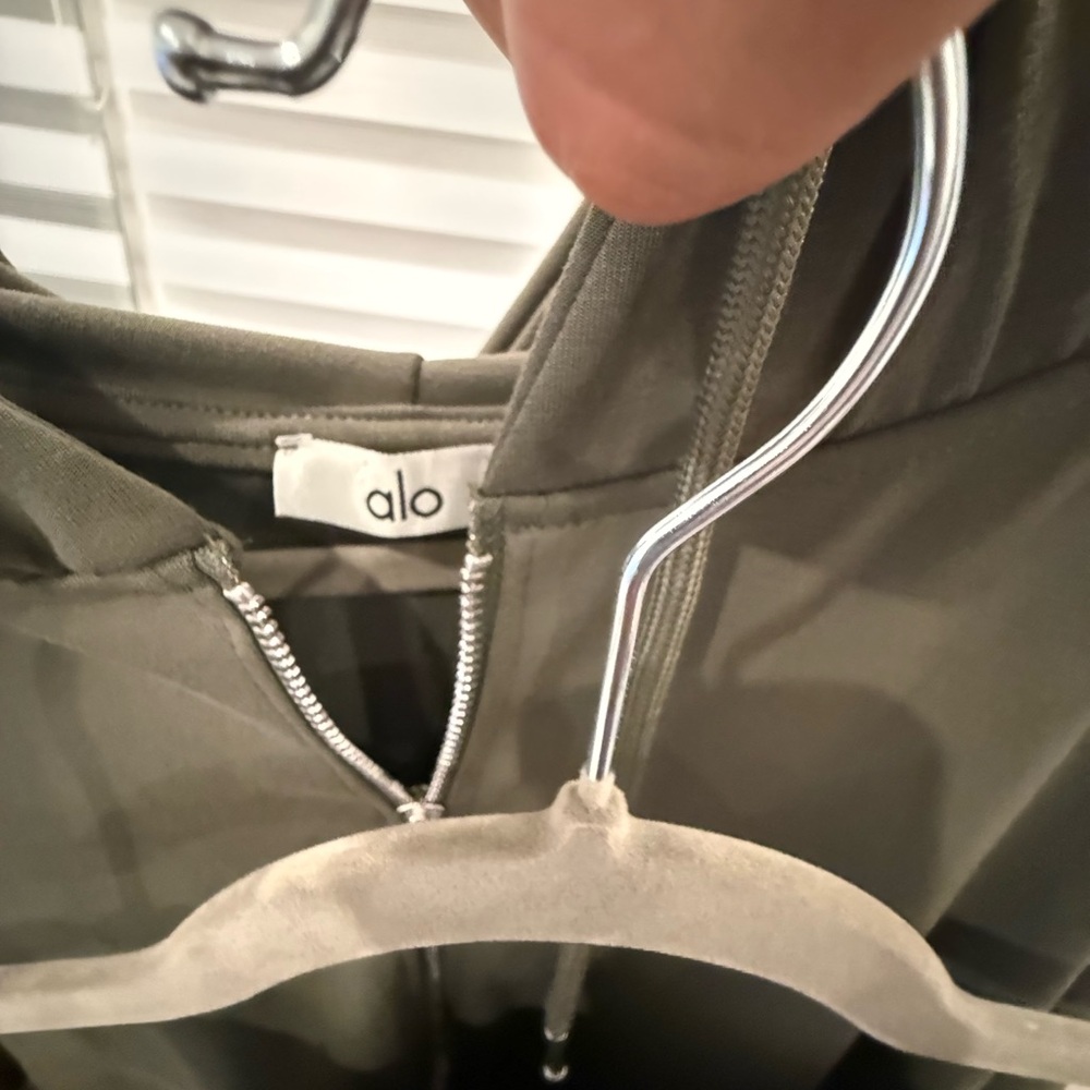 ALO Yoga Sage Green Zip-Up Hoodie - Picture 3 of 5